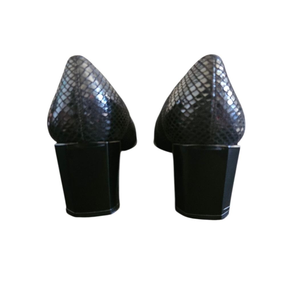 Stuart Weitzman Women's Black Python Embossed Lea… - image 3